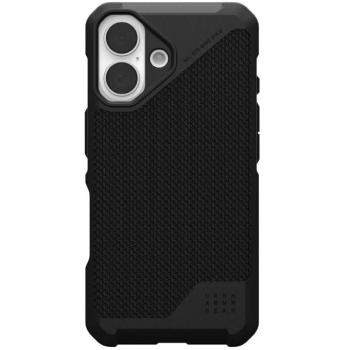 Apple iPhone 16, Műanyag hátlap védőtok + szilikon keret, közepesen ütésálló, Magsafe kompatibilis, szőtt minta, UAG Metropolis LT Magsafe, mintás/fekete kép