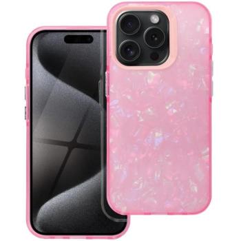 Apple iPhone 16, Műanyag hátlap védőtok + szilikon keret, kristály minta, Tutti-Frutti Case, rózsaszín kép