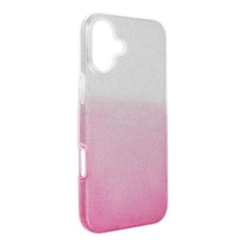 Apple iPhone 16 Plus csillámos hátlap tok, átlátszó/rózsaszín kép