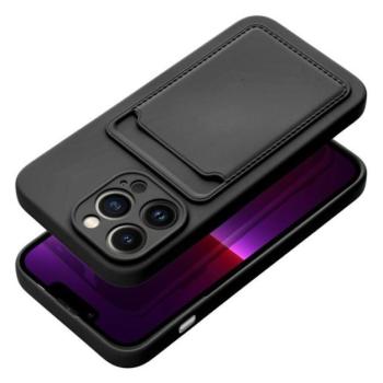 Apple iPhone 16 Plus kártyatartós szilikon tok, fekete kép