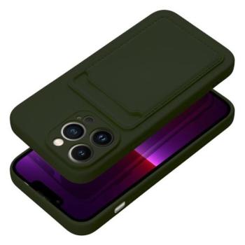 Apple iPhone 16 Plus kártyatartós szilikon tok, zöld kép
