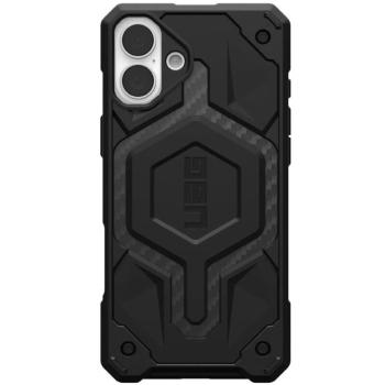 Apple iPhone 16 Plus, Műanyag hátlap védőtok, szilikon belső, közepesen ütésálló, Magsafe töltővel kompatibilis, karbon minta, UAG Monarch Pro, mintás/fekete kép