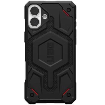 Apple iPhone 16 Plus, Műanyag hátlap védőtok, szilikon belső, közepesen ütésálló, Magsafe töltővel kompatibilis, textil minta, kevlár borítás, UAG Monarch Pro Kevlar, mintás/fekete kép