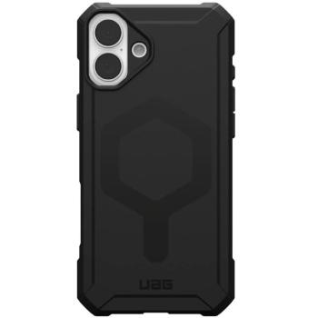 Apple iPhone 16 Plus, Műanyag hátlap védőtok, szilikon keret, közepesen ütésálló, légpárnás sarok, Magsafe töltővel kompatibilis, UAG Essential, fekete kép