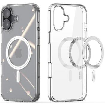Apple iPhone 16 Plus, Műanyag hátlap védőtok + szilikon keret, Magsafe töltővel kompatibilis, Dux Ducis Clin, átlátszó kép