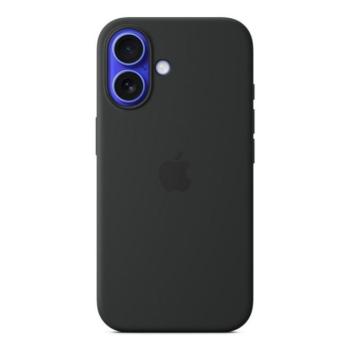 Apple iPhone 16 Plus, Szilikon tok, Magsafe kompatibilis, fekete, gyári kép