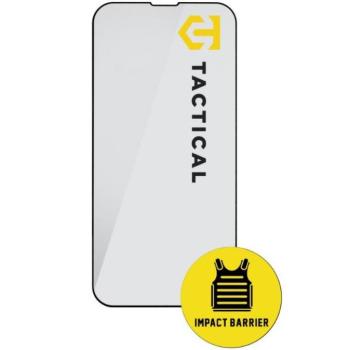 Apple iPhone 16 Pro / 17 / 17 Pro, Kijelzővédő fólia, ütésálló fólia (az íves részre is!), Tempered Glass (edzett üveg), segéd kerettel, Tactical Impact Barrier, fekete kép