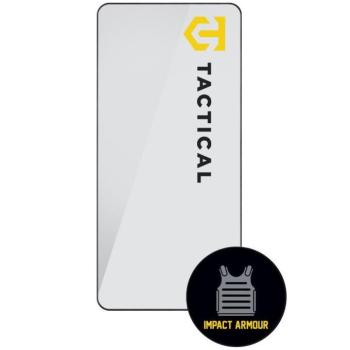 Apple iPhone 16 Pro / 17 / 17 Pro, Kijelzővédő fólia, ütésálló fólia (az íves részre is!), Tempered Glass (edzett üveg), Tactical Glass Impact Armour, fekete kép