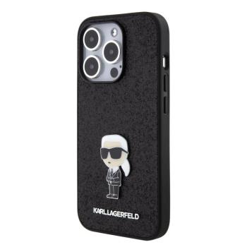 Apple iPhone 16 Pro KARL LAGERFELD KLHCP16LGKNPSK Glitter Hátlap - Fekete kép