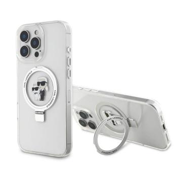 Apple iPhone 16 Pro KARL LAGERFELD KLHMP16LHMRSKCH MagSafe Ringstand Hátlap - Átlátszó kép