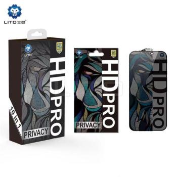 Apple iPhone 16 Pro Lito HD Pro ESD Privacy 2.5D Full Üvegfólia - Fekete kép