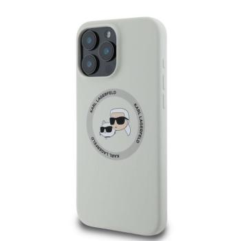 Apple iPhone 16 Pro Max KARL LAGERFELD KLHMP16XSKCHTCE Liquid Silicon MagSafe Hátlap - Bézs kép