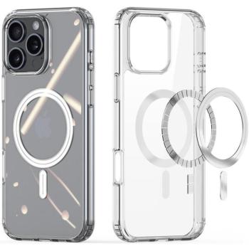 Apple iPhone 16 Pro Max, Műanyag hátlap védőtok + szilikon keret, Magsafe töltővel kompatibilis, Dux Ducis Clin, átlátszó kép