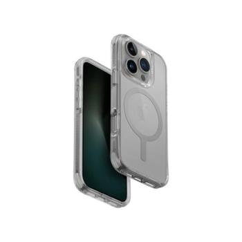 Apple iPhone 16 Pro Max, Szilikon tok, közepesen ütésálló, cserélhető hátsó kamera keret, Magsafe töltővel kompatibilis, Uniq Lino Hue, sötétszürke kép