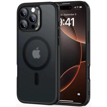 Apple iPhone 16 Pro Max, Szilikon tok, közepesen ütésálló, légpárnás sarok, Magsafe kompatibilis, ESR Classic Hybrid HaloLock, áttetsző/fekete kép