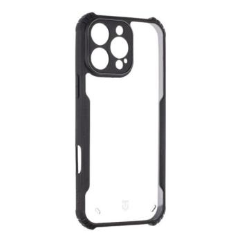 Apple iPhone 16 Pro Max, Szilikon tok, közepesen ütésálló, légpárnás sarok, Tactical Quantum Stealth, átlátszó/fekete kép