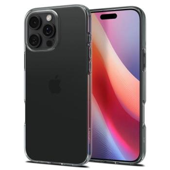 Apple iPhone 16 Pro Max, Szilikon tok, Spigen Crystal Flex, átlátszó/sötétszürke kép