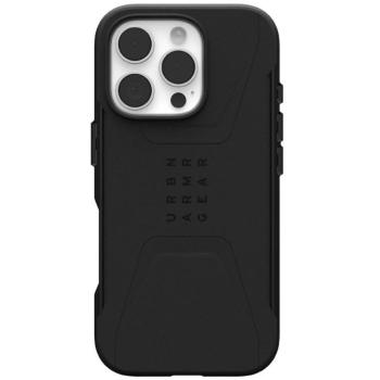 Apple iPhone 16 Pro, Műanyag hátlap védőtok, szilikon belső, közepesen ütésálló, Magsafe kompatibilis, UAG Civilian Magsafe, fekete kép