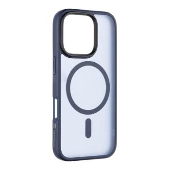 Apple iPhone 16 Pro, Műanyag hátlap védőtok + szilikon keret, közepesen ütésálló, Magsafe kompatibilis, Tactical MagForce Hyperstealth, áttetsző/kék kép