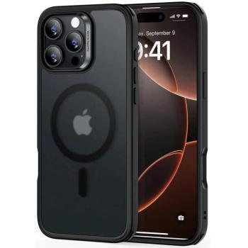 Apple iPhone 16 Pro, Szilikon tok, közepesen ütésálló, légpárnás sarok, Magsafe kompatibilis, ESR Classic Hybrid HaloLock, áttetsző/fekete kép