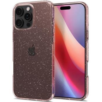 Apple iPhone 16 Pro, Szilikon tok, Spigen Liquid Crystal Glitter, átlátszó/vörösarany kép