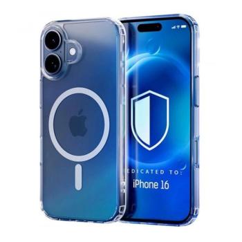 Apple iPhone 16, Szilikon tok, közepesen ütésálló, légpárnás sarok, Magsafe kompatibilis, átlátszó kép