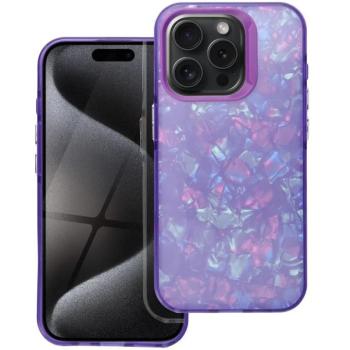 Apple iPhone 16e / 17e, Műanyag hátlap védőtok + szilikon keret, kristály minta, Tutti-Frutti Case, lila kép