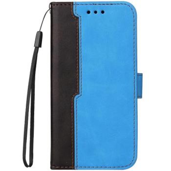 Apple iPhone 16e / 17e, Oldalra nyíló tok, stand, kártyatartóval, kézpánttal, Wooze Colour Wallet, kék kép