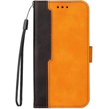 Apple iPhone 16e / 17e, Oldalra nyíló tok, stand, kártyatartóval, kézpánttal, Wooze Colour Wallet, narancssárga kép