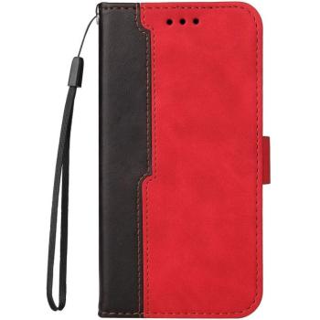 Apple iPhone 16e / 17e, Oldalra nyíló tok, stand, kártyatartóval, kézpánttal, Wooze Colour Wallet, piros kép