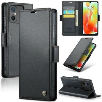 Apple iPhone 16e / 17e, Oldalra nyíló tok, stand, kártyatartóval, RFID technológiával, Wooze CaseME, fekete kép