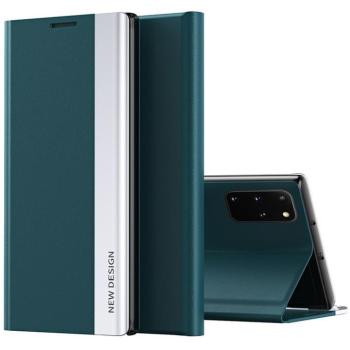 Apple iPhone 16e / 17e, Oldalra nyíló tok, stand, Wooze Silver Line, sötétzöld kép
