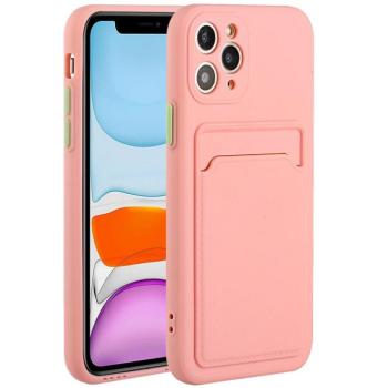 Apple iPhone 16e / 17e, Szilikon tok, kártyatartóval, Wooze Card Slot, rózsaszín kép