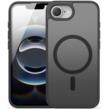 Apple iPhone 16e, Műanyag hátlap védőtok + szilikon keret, közepesen ütésálló, légpárnás sarok, Magsafe kompatibilis, Dux Ducis Yind, áttetsző/fekete kép