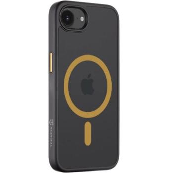 Apple iPhone 16e, Műanyag hátlap védőtok + szilikon keret, közepesen ütésálló, Magsafe kompatibilis, Tactical MagForce Hyperstealth 2.0, áttetsző/fekete/sárga kép