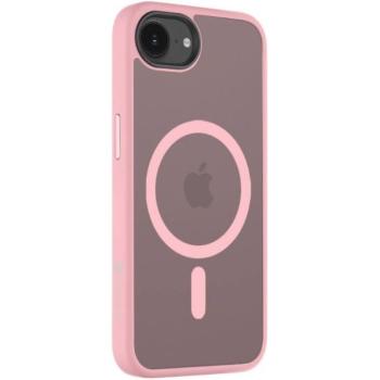 Apple iPhone 16e, Műanyag hátlap védőtok + szilikon keret, közepesen ütésálló, Magsafe kompatibilis, Tactical MagForce Hyperstealth, áttetsző/rózsaszín kép