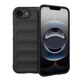 Apple iPhone 16e, Szilikon tok, közepesen ütésálló, 3D minta, fekete kép
