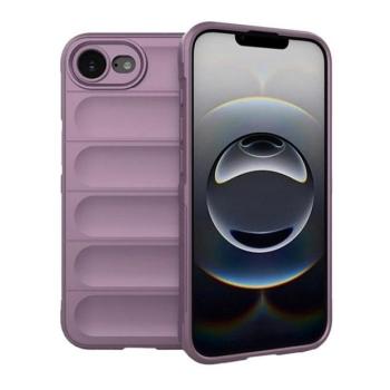 Apple iPhone 16e, Szilikon tok, közepesen ütésálló, 3D minta, lila kép