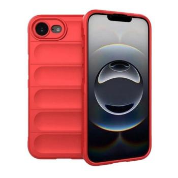 Apple iPhone 16e, Szilikon tok, közepesen ütésálló, 3D minta, piros kép