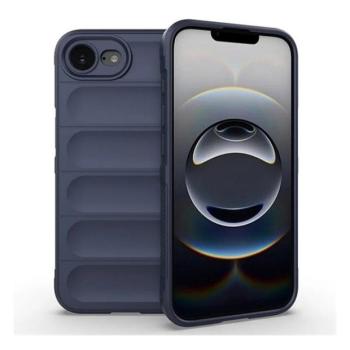 Apple iPhone 16e, Szilikon tok, közepesen ütésálló, 3D minta, sötétkék kép