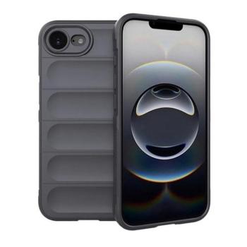 Apple iPhone 16e, Szilikon tok, közepesen ütésálló, 3D minta, sötétszürke kép