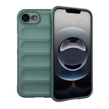 Apple iPhone 16e, Szilikon tok, közepesen ütésálló, 3D minta, sötétzöld kép