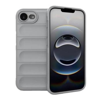Apple iPhone 16e, Szilikon tok, közepesen ütésálló, 3D minta, világosszürke kép