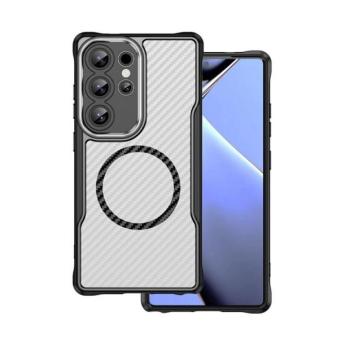 Apple iPhone 16e, Szilikon tok, közepesen ütésálló, légpárnás sarok, kameravédő keret, Magsafe töltővel kompatibilis, karbon minta, fekete kép