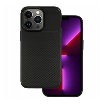 Apple iPhone 16e, Szilikon tok, közepesen ütésálló, légpárnás sarok, karbon minta, fekete kép