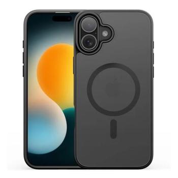 Apple iPhone 17, Műanyag hátlap védőtok + szilikon keret, közepesen ütésálló, légpárnás sarok, Magsafe kompatibilis, Dux Ducis Yind, áttetsző/fekete kép