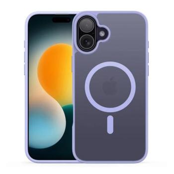 Apple iPhone 17, Műanyag hátlap védőtok + szilikon keret, közepesen ütésálló, légpárnás sarok, Magsafe kompatibilis, Dux Ducis Yind, áttetsző/lila kép