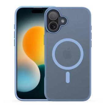 Apple iPhone 17, Műanyag hátlap védőtok + szilikon keret, közepesen ütésálló, légpárnás sarok, Magsafe kompatibilis, Dux Ducis Yind, áttetsző/világoskék kép