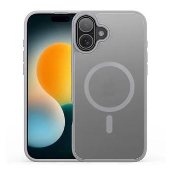 Apple iPhone 17, Műanyag hátlap védőtok + szilikon keret, közepesen ütésálló, légpárnás sarok, Magsafe kompatibilis, Dux Ducis Yind, áttetsző/világosszürke kép