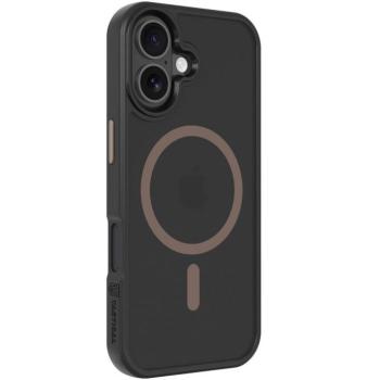 Apple iPhone 17, Műanyag hátlap védőtok + szilikon keret, közepesen ütésálló, Magsafe kompatibilis, Tactical MagForce Hyperstealth 2.0, áttetsző/fekete/barna kép